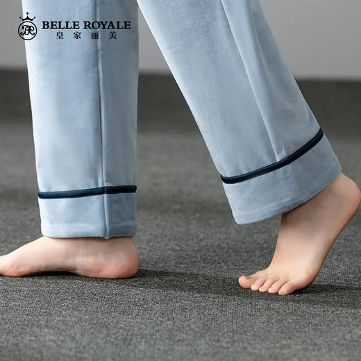 睡衣女秋冬季保暖海岛绒女士睡衣套装简约薄款海岛绒可外穿家居服JJT9638 商品图4