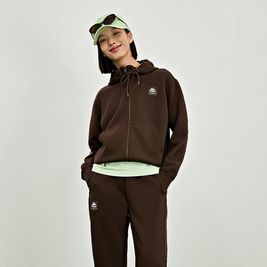 卡帕（Kappa）针织开身帽衫2023新款女运动连帽卫衣针织休闲夹克外套K0D62MK60 商品图0