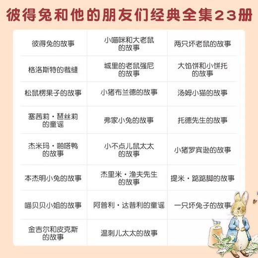 彼得兔和他的朋友们 套装共23册 3-10岁儿童绘本启蒙读物 经典童话故事绘本 商品图4