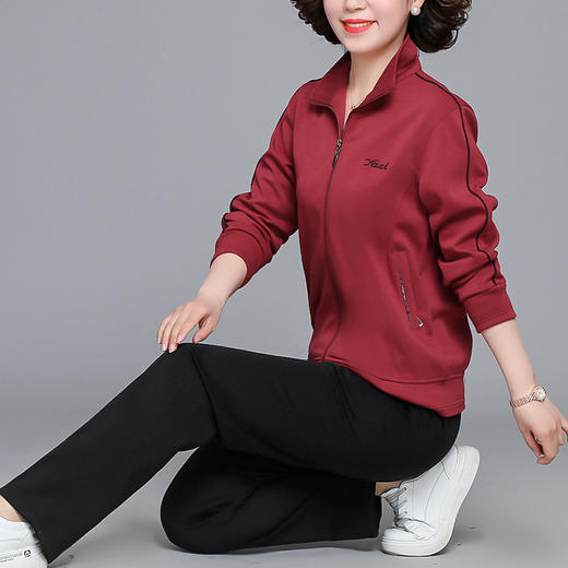 【女士运动服套装】秋冬中老年休闲卫衣     妈妈广场舞套装    奶奶晨练套装 商品图9