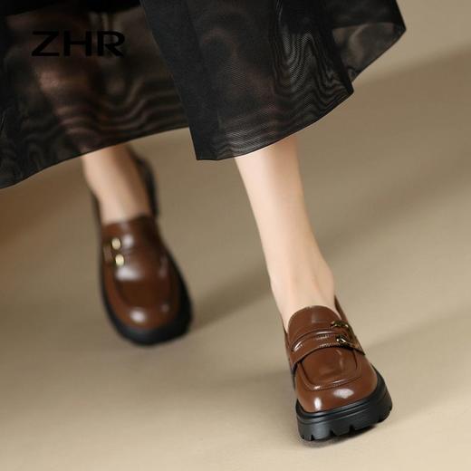ZHR厚底乐福鞋2023新款英伦风法式小皮鞋jk一脚蹬单鞋ins女鞋 商品图8