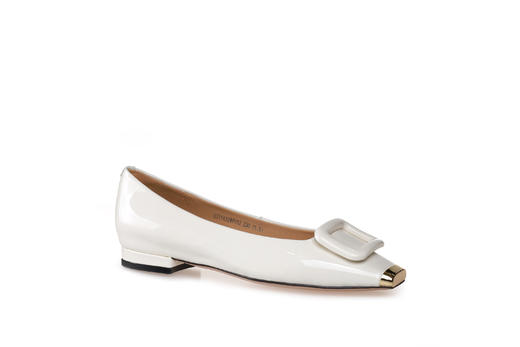 豪麟名鞋奥莱迪嘉女鞋平底鞋牛移膜革DJYYA32WP012白色  原价1660元 商品图0