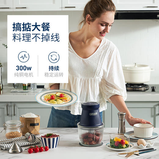 摩飞电器（Morphyrichards） 绞肉机家用无线电动辅食机料理机多功能绞馅机 经典有线款（蓝色） 商品图2