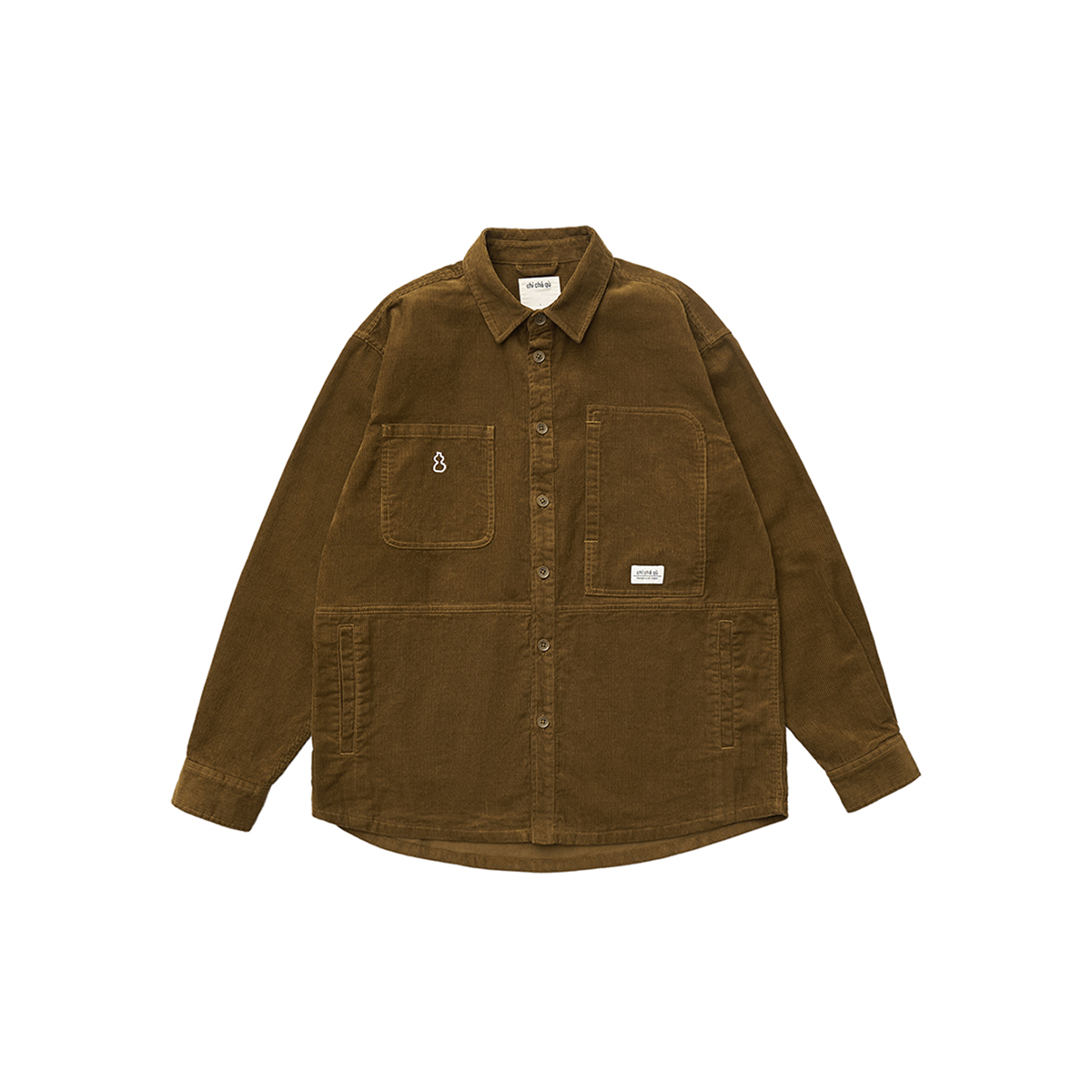 吃茶去chichaqu户外复古全棉灯芯绒衬衫