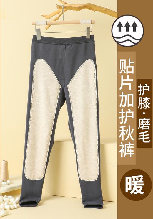 德绒男士AB面双面磨毛加贴片竖条纹单长裤秋裤保暖裤3338/3339/93338/93339 商品图6