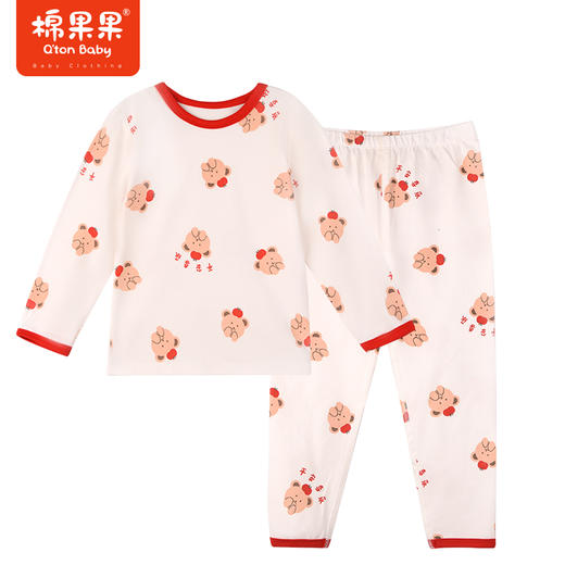 棉果果冬季新品内衣家居5A抗菌中小童80-130码套头套装家居服套装M501302423703 商品图1