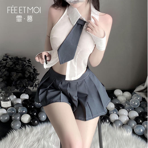【情趣内衣】霏慕 纯欲学院风分体制服套装6684 商品图5