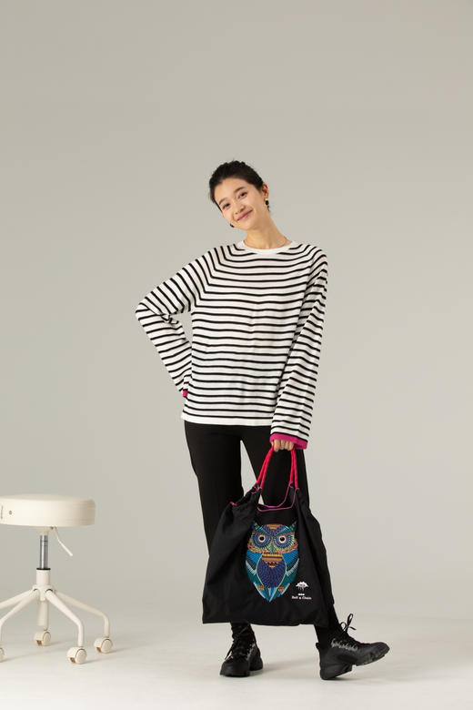 [必入单品] 噢蜜ooomeooo真丝羊毛条纹长袖针织衫 商品图9