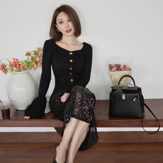 PIANAI冷小姐#  跳一曲华尔兹 超细立裁双色亮片小鱼尾半裙 商品图2