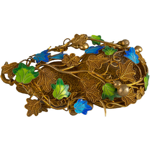 清 银鎏金累丝烧蓝葫芦形香囊 商品图5