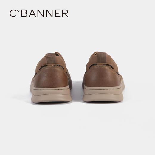 千百度男鞋厚底板鞋秋季复古增高休闲鞋男士真皮运动鞋A23405207 商品图4