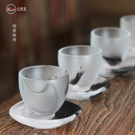 心缘堂琉璃杯托【沁芳园杯垫】功夫杯垫茶杯垫 隔热防滑杯垫 窗明杯垫 商品图3