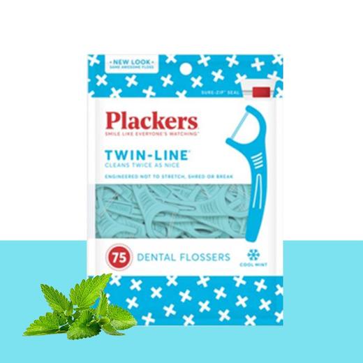 Plackers成人双线牙线棒75支/袋 商品图0