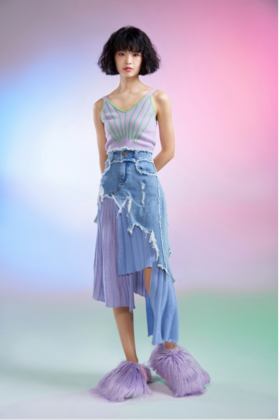 时尚撞色羊绒背心