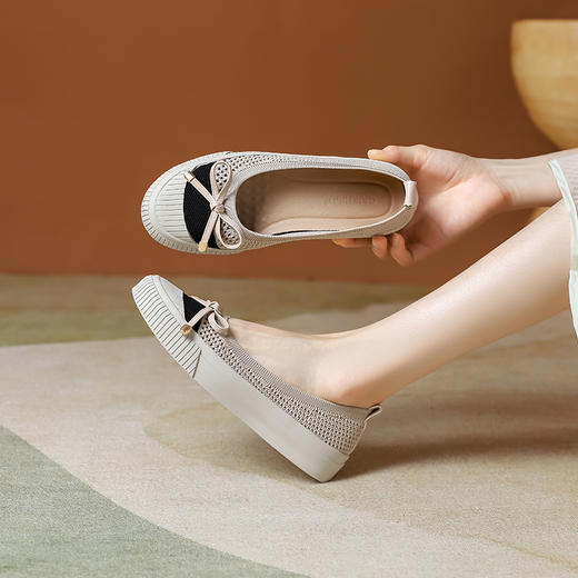 REREJOY圆头厚底飞织镂空渔夫鞋，2023新款，显瘦透气，休闲女单鞋 商品图6