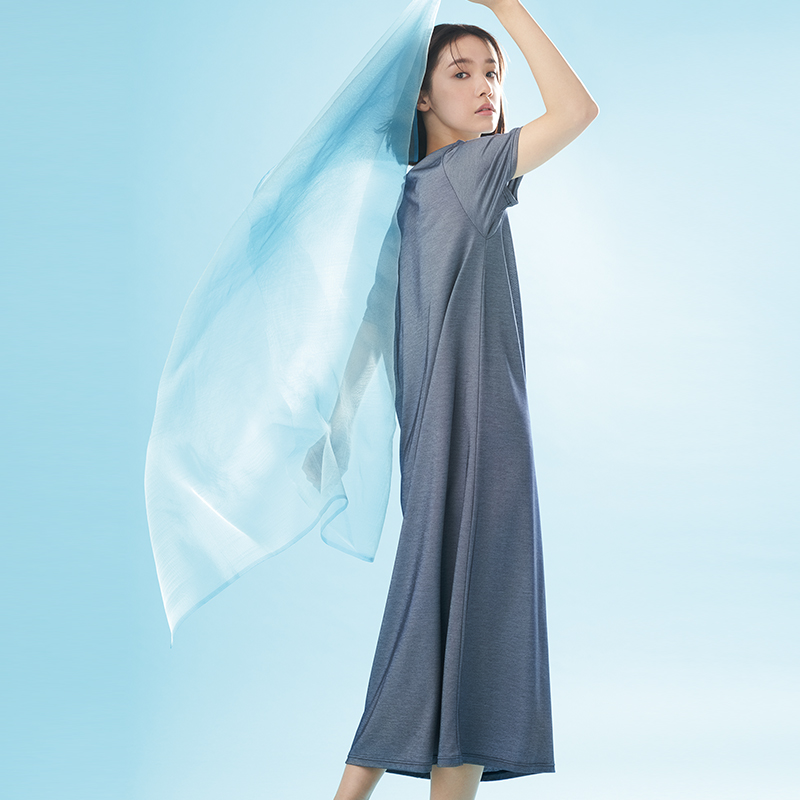 日本进口舒爽升级促睡眠休养连衣裙特殊矿物质面料珠地布舒缓肌肉