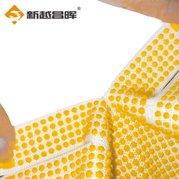 新越昌晖 点塑劳保手套 点胶棉线手套 12双/包 黄色 加厚防滑耐磨 户外施工搬家搬运 均码【正品行货】 商品图4