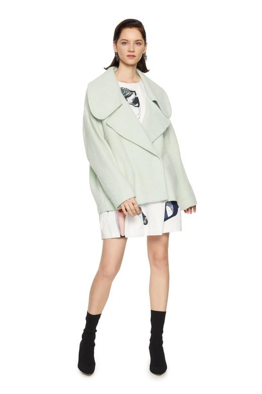 玛丝菲尔·素 浅绿色翻领大衣 8029 商品图0