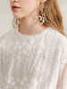 欧芮儿2020新款春装圆领长袖套头蕾丝雪纺衫刺绣镂空透视白色上衣 商品缩略图2