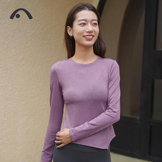 2023爱暇步秋冬新品瑜伽运动时尚修身不规则长袖上衣A23092JDA 商品图4