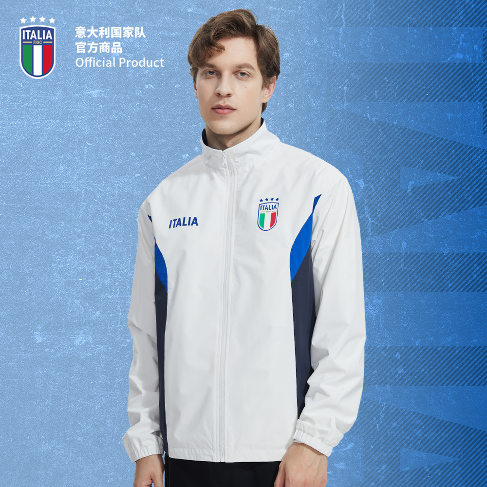 意大利国家队官方商品丨运动休闲拼接白色训练外套男女同款足球迷