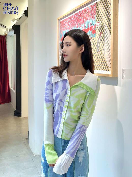 提花精纺羊毛开衫 商品图0