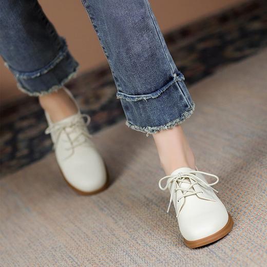 ZHR英伦单鞋女2023新款法式复古小皮鞋时尚气质牛津鞋学院风 商品图4