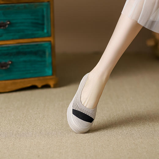 REREJOY圆头厚底飞织镂空渔夫鞋，2023新款，显瘦透气，休闲女单鞋 商品图8