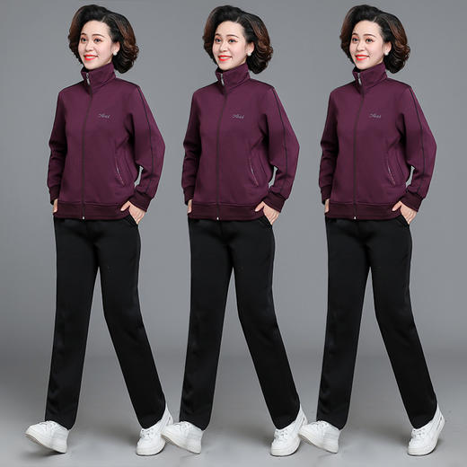 【女士运动服套装】秋冬中老年休闲卫衣     妈妈广场舞套装    奶奶晨练套装 商品图2