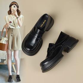 ZHR两穿式乐福鞋2023新款小皮鞋女圆头百搭单鞋透气显高ins潮