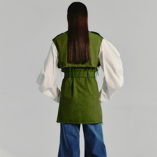 LIYIHAN 绿色花纱马甲 Y233J00240 商品图3