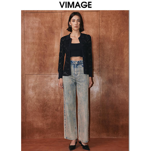 VIMAGE纬漫纪秋季新款设计感小众修身气质小上衣V2009610 商品图1