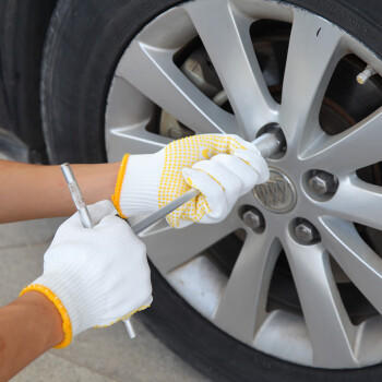 新越昌晖 点塑劳保手套 点胶棉线手套 12双/包 黄色 加厚防滑耐磨 户外施工搬家搬运 均码【正品行货】 商品图6