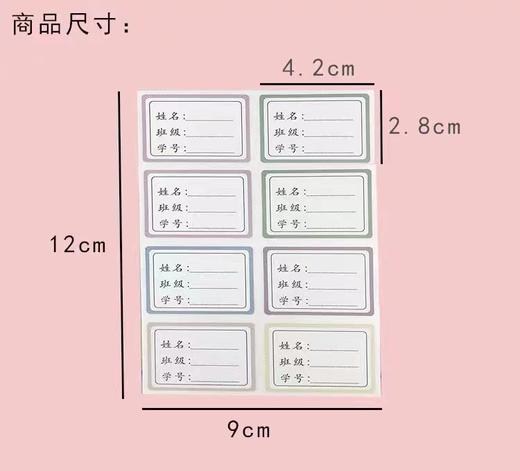 姓名贴小学生防水防撕透明自粘幼儿园儿童名字贴书本铅笔课本作业饭盒水杯标记标签卡通不干胶贴纸 商品图2