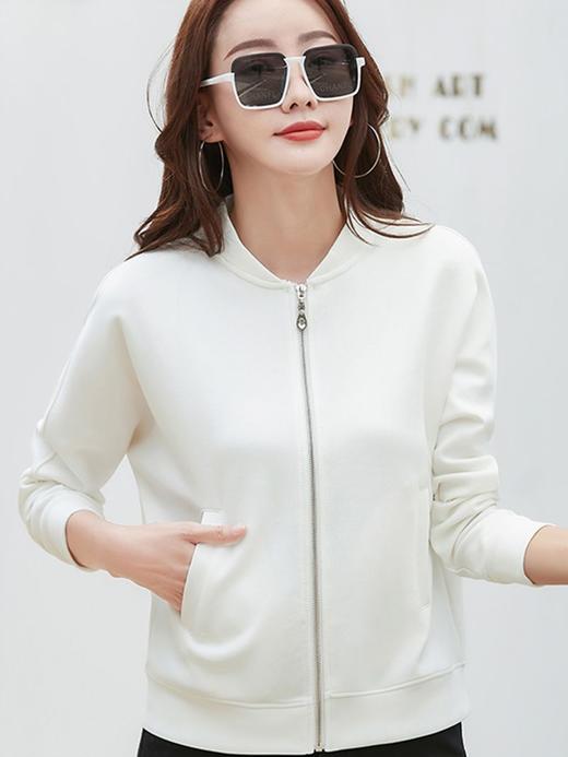 百媚生 加厚棉质拉链开衫上衣长袖外套421 商品图3