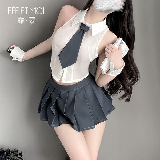 【情趣内衣】霏慕 纯欲学院风分体制服套装6684 商品图8