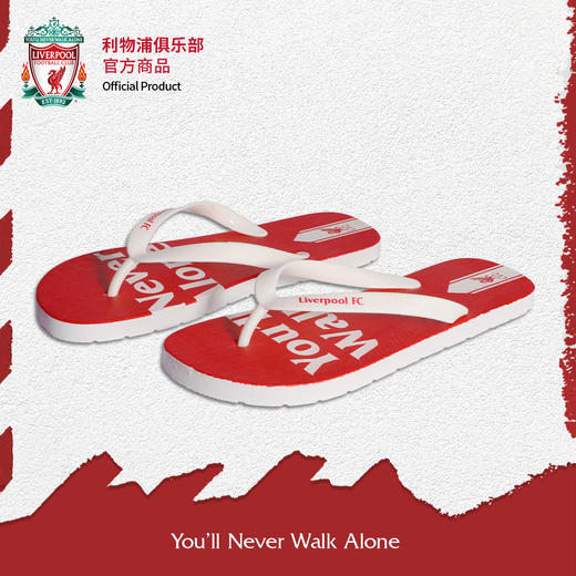 利物浦俱乐部官方商品丨新款百搭人字拖情侣沙滩拖鞋足球迷红色 商品图4