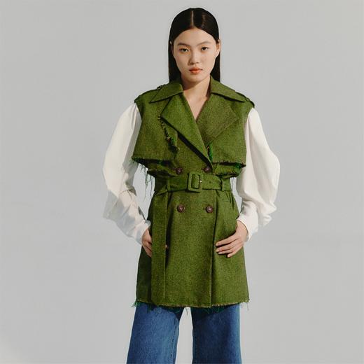 LIYIHAN 绿色花纱马甲 Y233J00240 商品图0