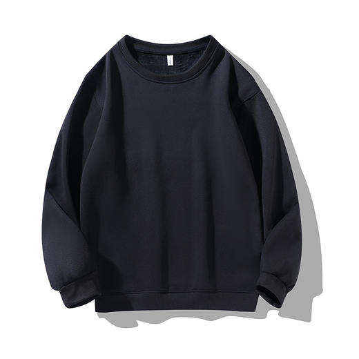 【加绒纯色卫衣】秋冬新款圆领潮牌    休闲长袖外套情侣装 商品图3