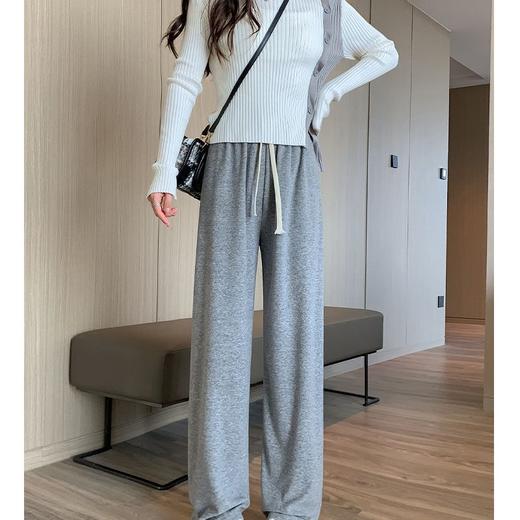 【秋冬新款！穿出高！瘦！美！】仿羊绒高腰阔腿裤，加绒垂感糯米绒面料，舒适保暖。直筒设计，显瘦拖地。秋冬新款，休闲百搭。li 商品图2