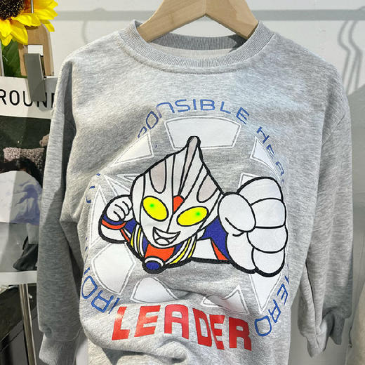 【轻拍会亮灯的卫衣～】秋冬季男童发光卫衣儿童长袖卡通印花趣味童装潮，针织小毛圈面料柔软舒适，罗纹高弹且不易变形。lish 商品图8