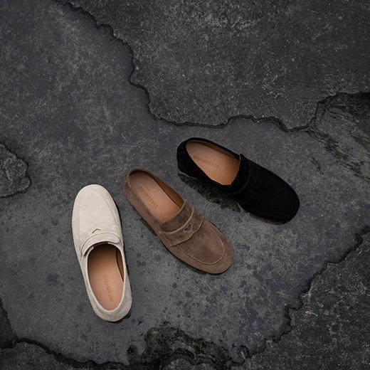 FAYTOBE 秋冬丝绒乐福鞋羊皮时尚感 商品图0