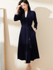 米思阳2026春季新款时尚气质宝蓝色醋酸连衣裙薄款宽松系带中长裙1043 商品缩略图3
