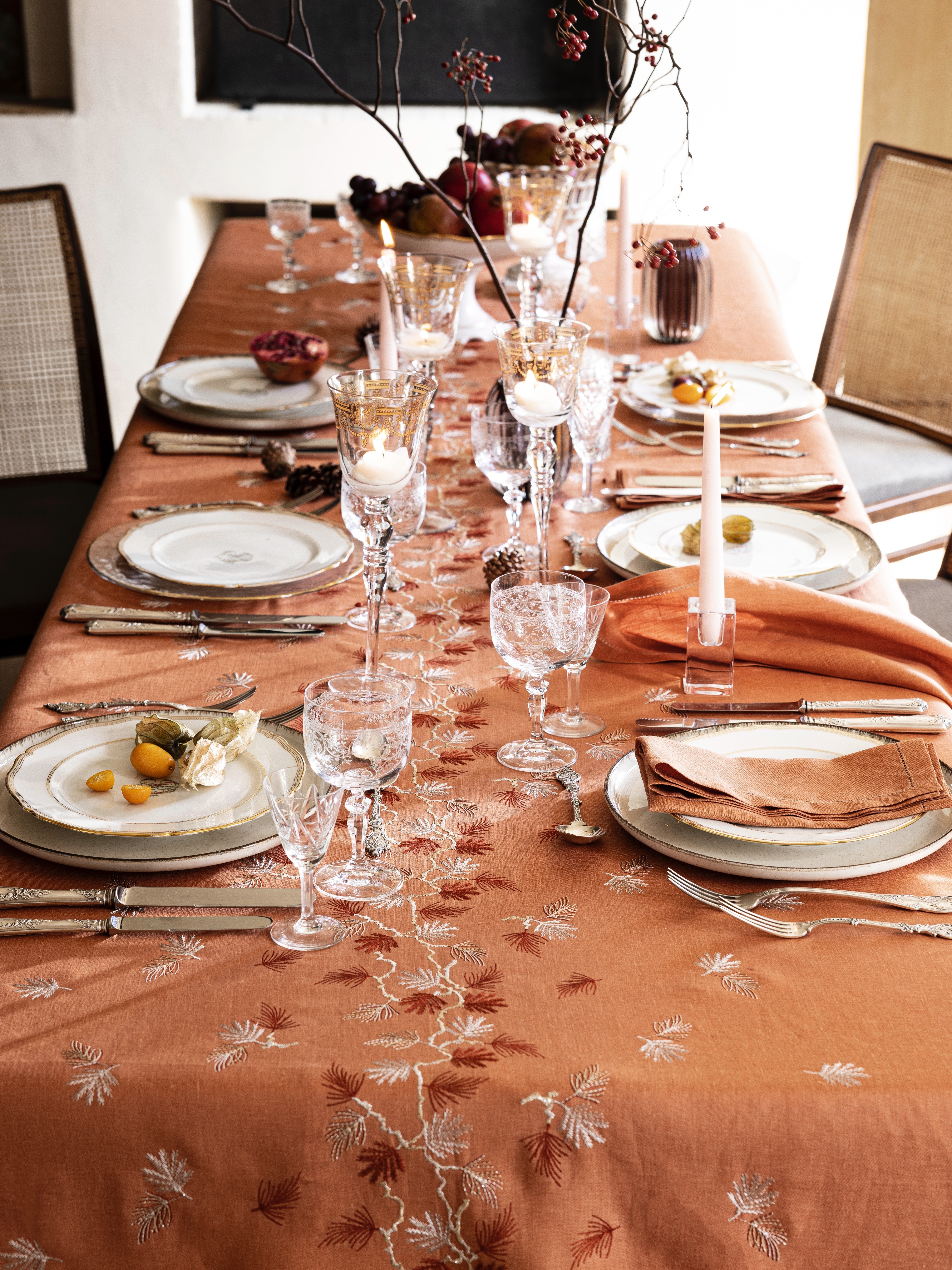 AT邸尔铂·法国进口奢华家纺RAMAGE花枝桌品艺术桌布