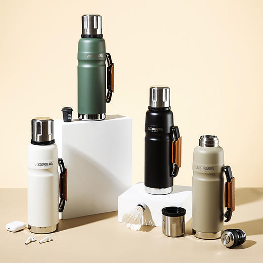 杯具熊 加仑壶大容量户外保温杯车载水杯成人户外水瓶316不锈钢内胆1100ml 商品图0