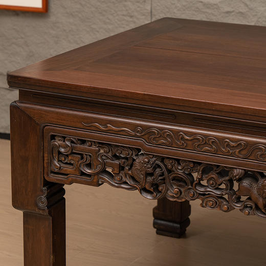 清 红木透雕狮纹大画桌 商品图1