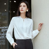 玳莎立领真丝衬衫女2023年秋季新款白色通勤设计感衬衣桑蚕丝上衣 DC31306 商品缩略图0
