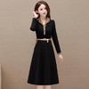 时尚气质连衣裙，腰带裙中长款西装领长袖A字裙QYM-XY-23LQ02-Y 商品缩略图1