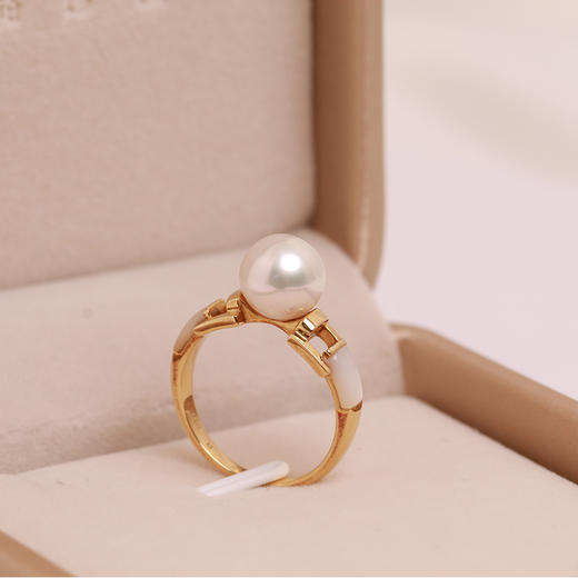 美裕 金18K海水珍珠戒指 8-8.5mm白 95381 商品图4