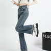 【复古烟管直筒牛仔裤】春秋款翻边高腰设计女  直筒宽松版型 显瘦显高牛仔长裤 商品缩略图4
